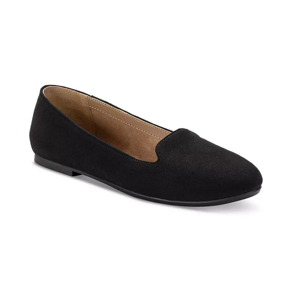 Style & Co Women's Alyson Slip-On Loafer Flats, Black Micro Size 7.5M
